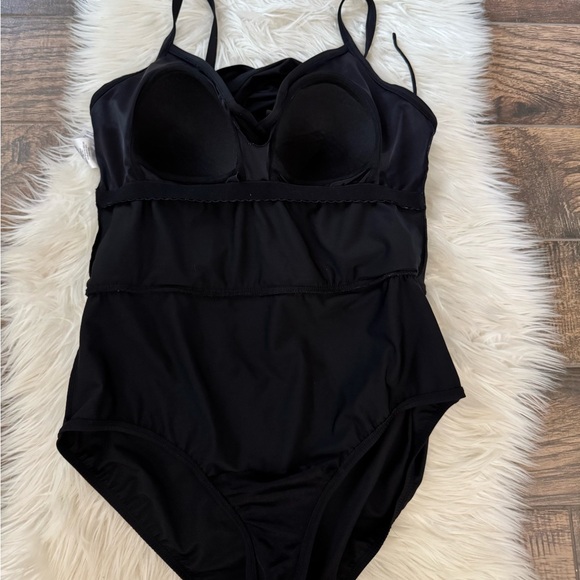 Dreamsuit By Miracle Brand Size 14 Black‎ Slimming Cinch Side Modest Swimsuit - Picture 4 of 8